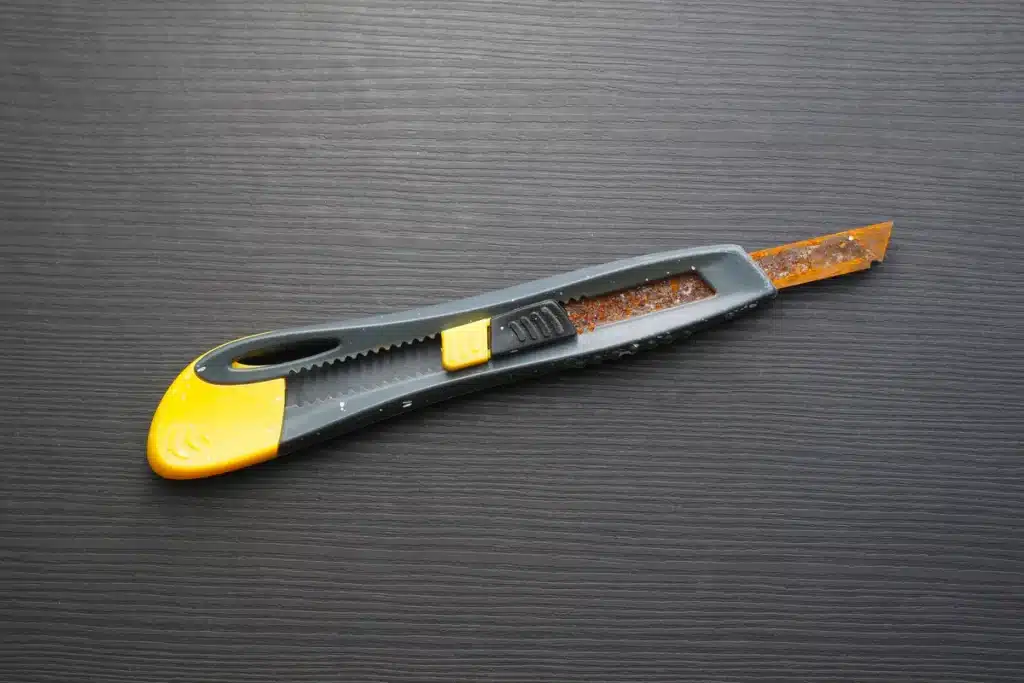 Cutter avec une lame rouillée