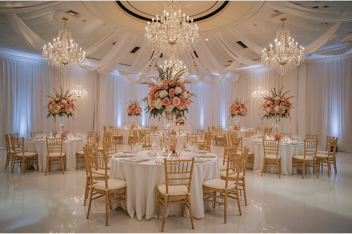 Salle de mariage décorée